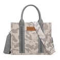 thumbnail image 1 of Wrangler Tote Bag for Women Western Camo Pattern Canvas Crossbody bag Handbag Vintage Design, Gray, 1 of 6