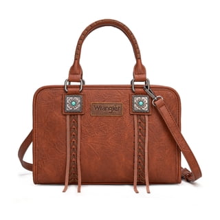 Wrangler Tote Bag for Women Crossbody for Ladies Purse Fringe Western Purse Vintage Handbags, Brown
