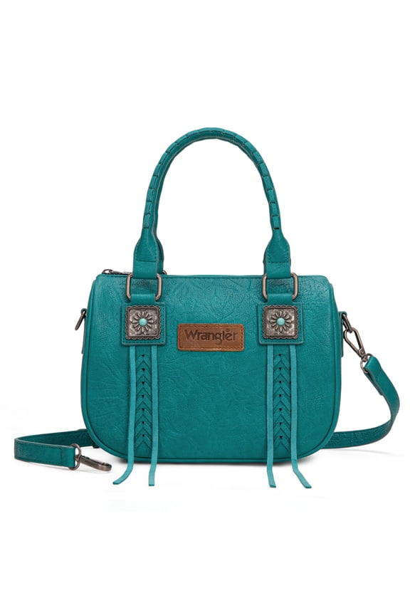 Wrangler Purse for Women Detachable Strap Satchel Bag Fringe Crossbody Purse Shoulder Bags, Turquoise