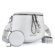 Crossbody Bags Bum Bag for Women Large Sling Bag with Adjustable Strap and Coin Purse, Silver