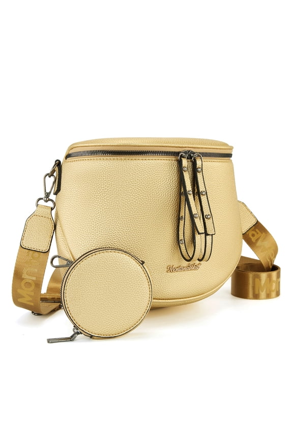 Crossbody Bags Bum Bag for Women Large Sling Bag with Adjustable Strap and Coin Purse, Gold