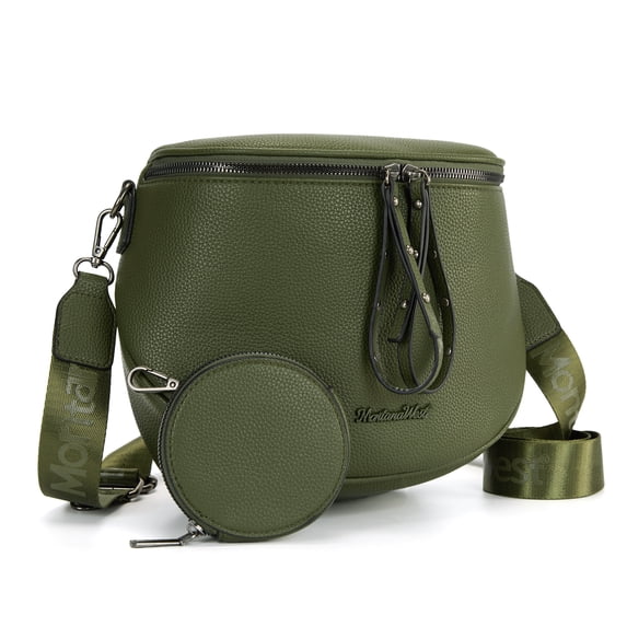 Montana West Crossbody Bags Bum Bag for Women Large Sling Bag with Adjustable Strap and Coin Purse, Dark Green