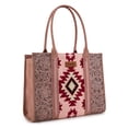 thumbnail image 1 of Wrangler Aztec Tote Bag for Women Western Shoulder Purse Top Handle Handbag Stylish and Functional Aztec Design， Dark Pink, 1 of 7