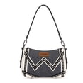 thumbnail image 1 of Wrangler Shoulder Bag for Women Denim Canvas Small Hobo Purse with Stitched Detail & Back Zipper Pocket, Dark Jean, 1 of 6