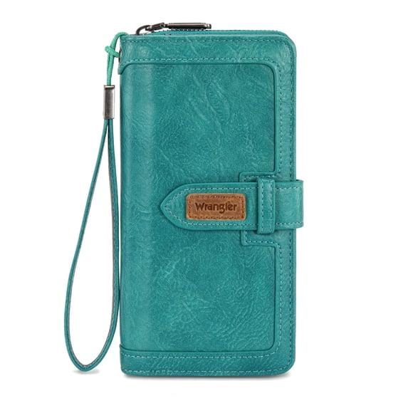 Wrangler Wristlet Wallet Women RFID Blocking Wallet, Turquoise