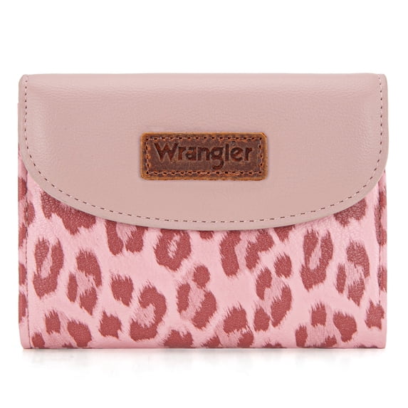 Wrangler Purses for Women Small Wallets Money Organizers Trifold Clutch Purse Fashion Credit Card Cash Wallet, COW-Black