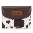 thumbnail image 1 of Wrangler Women RFID Blocking Trifold Wallet Cow Leopard Print Card Cash Purse, COW-Brown, 1 of 7