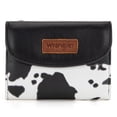 thumbnail image 1 of Wrangler Women RFID Blocking Trifold Wallet Cow Leopard Print Card Cash Purse, COW-Black, 1 of 6