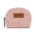 thumbnail image 1 of Wrangler Floral Tooling Small Keychain Wallet for Women RFID Blocking Credit Card Holder and Coin Purse, Dark Pink, 1 of 7