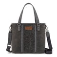 thumbnail image 1 of Wrangler Weatern Tote Bag for Women Medium Sized Aztec Handbags with Crossbody Strap, Tooled-Black, 1 of 6