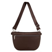 Montana West Crossbody Bag for Women with Dual Zipper Pockets, Coffee