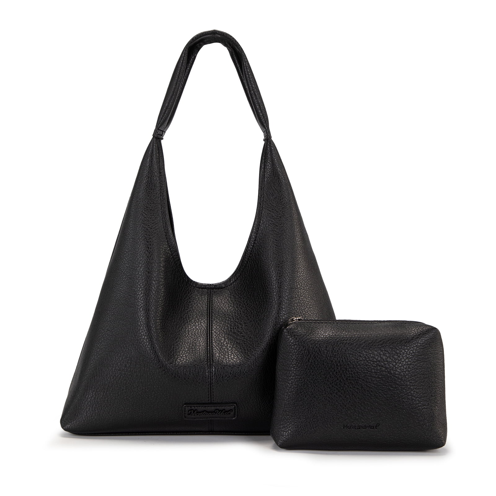 Montana West Hobo Bag Purses for Women Soft Slouchy Shoulder Handbags Tote with Pouch Stylish and Functional, Black