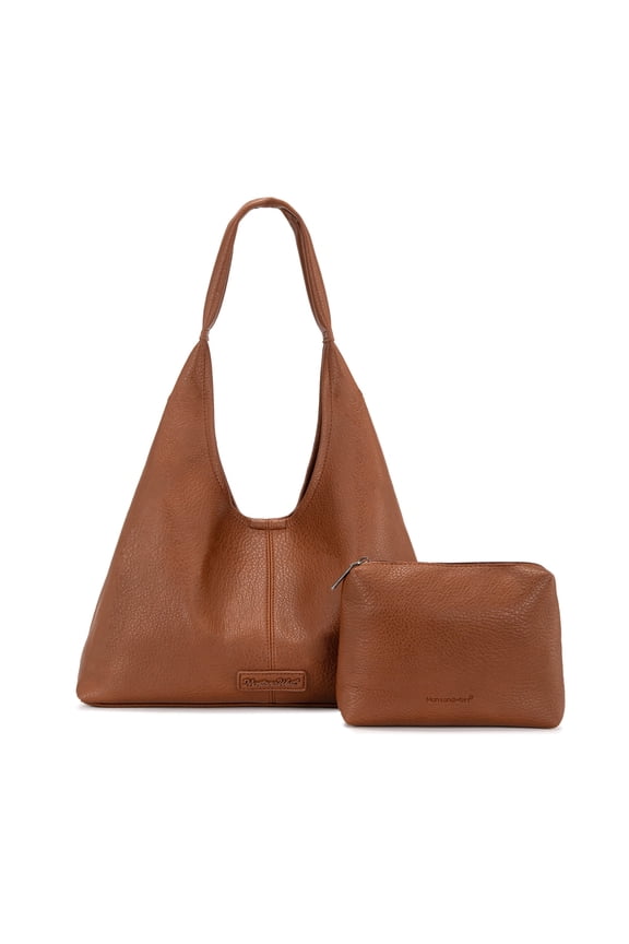 Hobo Bag Purses for Women Soft Slouchy Shoulder Handbags Tote with Pouch, Brown