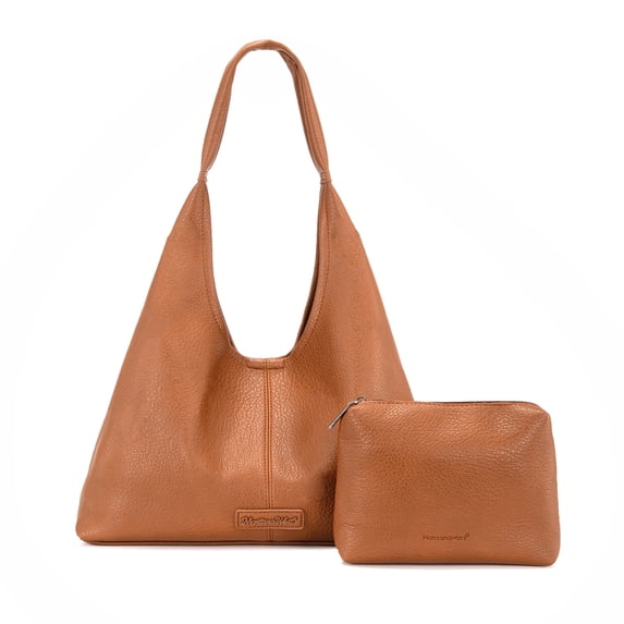 Montana West Hobo Bag Purses for Women Soft Slouchy Shoulder Handbags Tote with Pouch, Light Brown