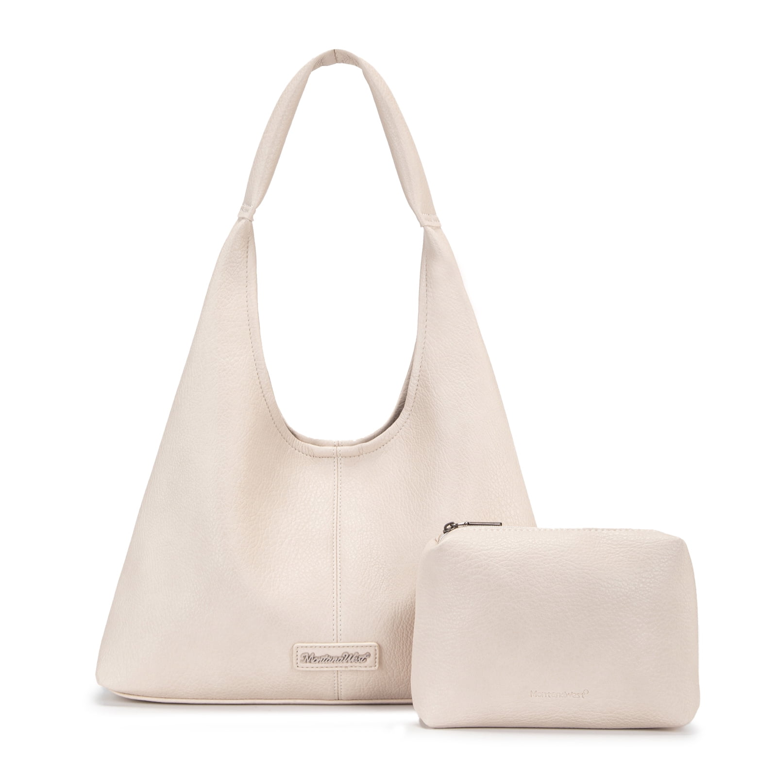Montana West Hobo Bag Purses for Women Soft Slouchy Shoulder Handbags Tote with Pouch Stylish and Functional, Beige