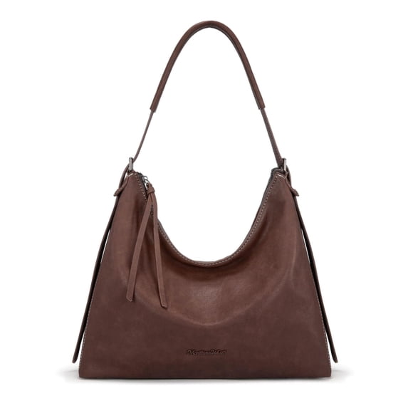 Montana West Hobo Bags for Women Ultra Soft Vegan Leather Ladies Crossbody Purse With Zipper, Coffee