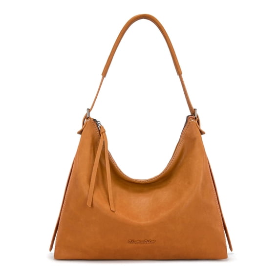 Montana West Hobo Bags for Women Ultra Soft Vegan Leather Ladies Crossbody Purse With Zipper, Brown