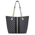 thumbnail image 1 of Montana West Tote Bag for Women Chain Top-handle Handbags, Grey-Black, 1 of 7