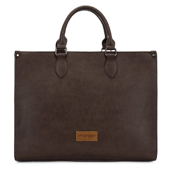 Wrangler Women Western Bag Laptop Shoulder Handbags for Work Travel Casual, Coffee