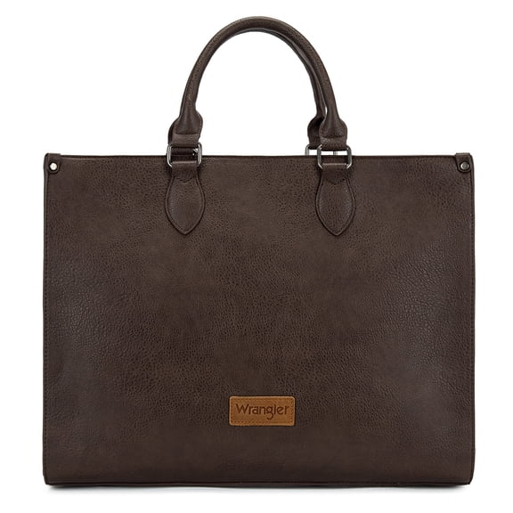 Wrangler Women Western Bag Laptop Shoulder Handbags for Work Travel Casual, Coffee