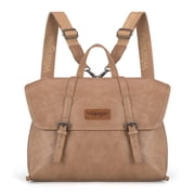 Wrangler Backpack Purse for Women Vegan Leather Fashion Anti Theft Convertible Backpack with Adjustable Strap, Khaki