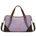 thumbnail image 1 of Wrangler Women's Suede Leather Satchel Handbag, Western Style Top-Handle Shoulder Crossbody Bag with Detachable Strap, Purple, 1 of 6