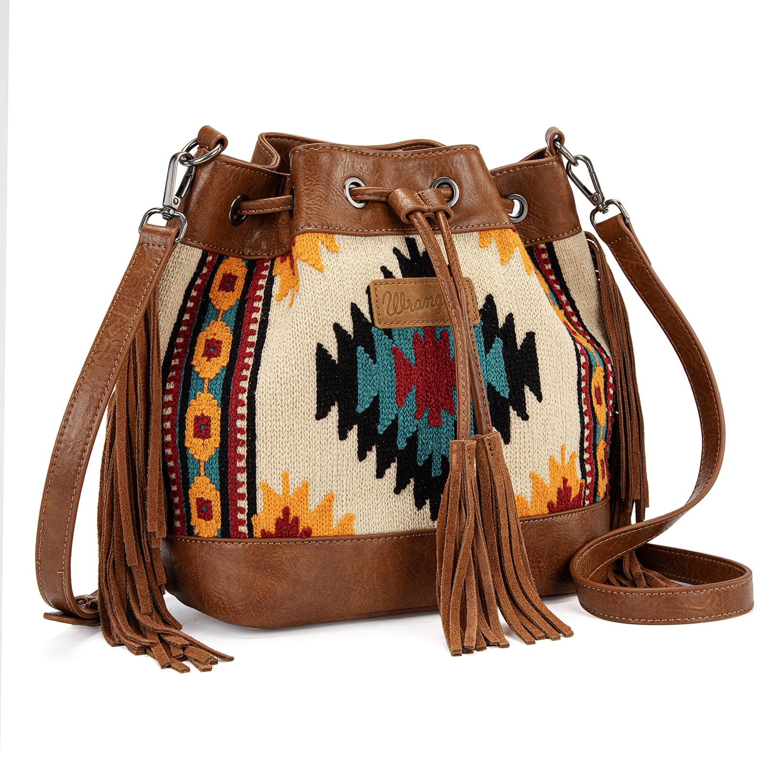 Wrangler Hobo Bags for Women Designer Bucket Purses Western Shoulder Handbags, Brown-Tan