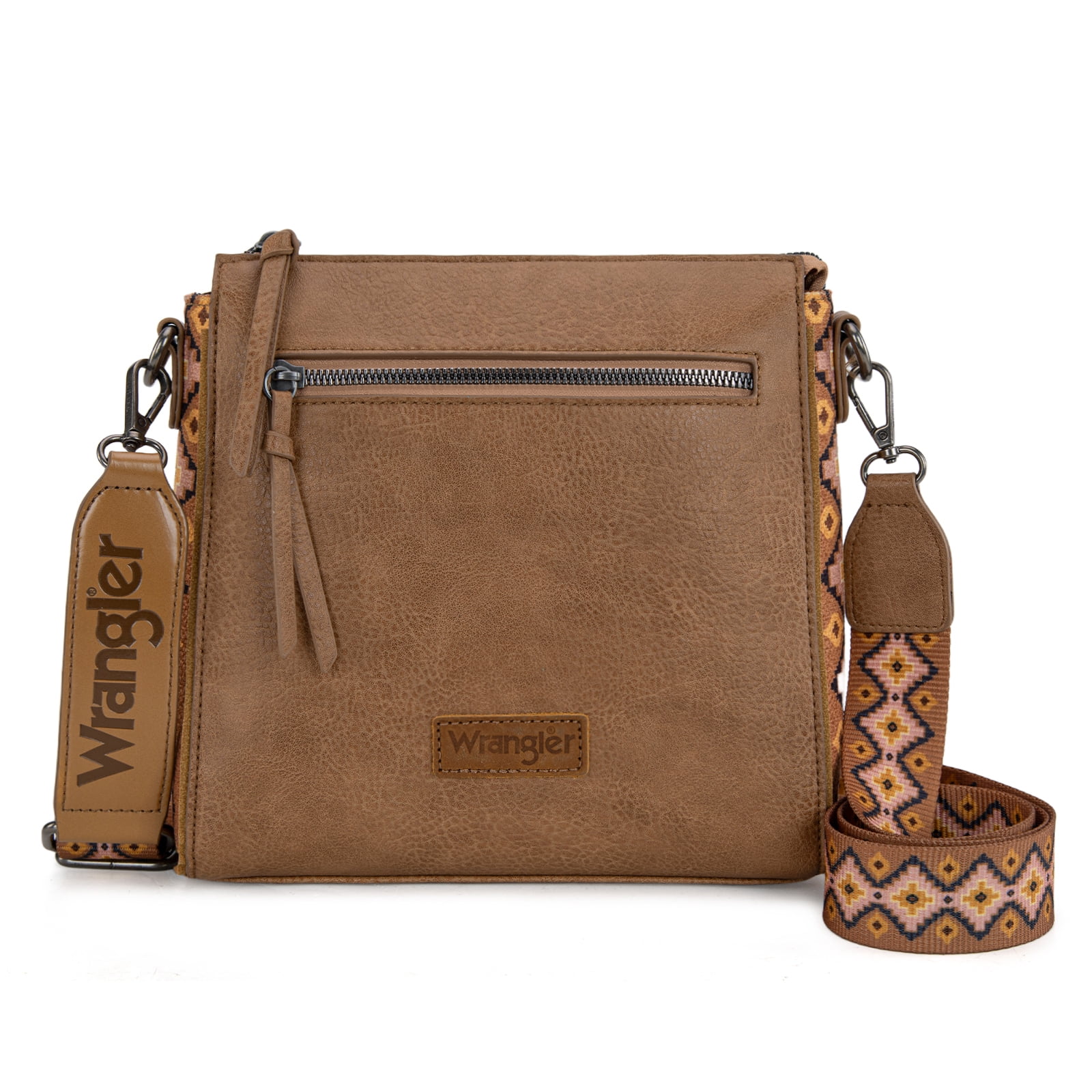 Wrangler Aztec Crossbody Bags Boho Shoulder for Women, Brown