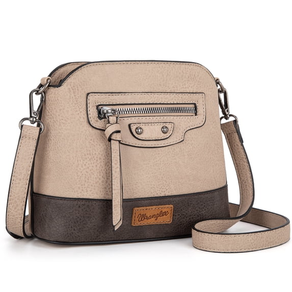 Wrangler Small Crossbody Bags for Women Shoulder Cute Purses and Handbags with Adjustable Strap, Khaki-Coffee
