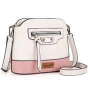 Wrangler Small Crossbody Bags for Women Shoulder Cute Purses and Handbags with Adjustable Strap, Beige-Pink