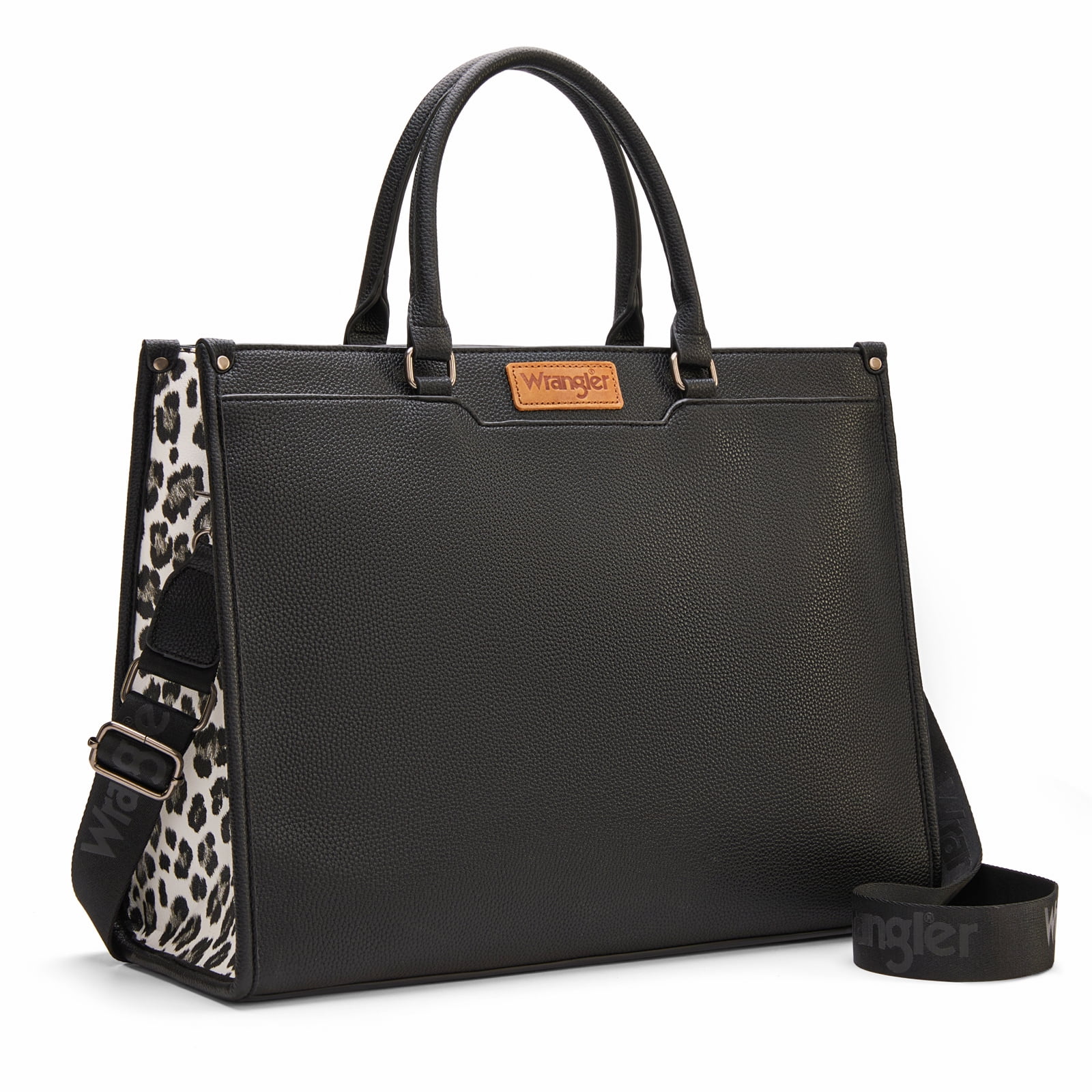 Wrangler Laptop Tote Bag for Women Western Style Work Crossbody Bag, Black