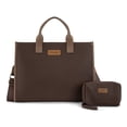 thumbnail image 1 of Wrangler Laptop Tote Bag for Women,15.6inch Carry All Work Laptop BagTote Bag with Water Bottle Bag Holder Nurse Bag Travel Essentials,Coffee-Camel, 1 of 7