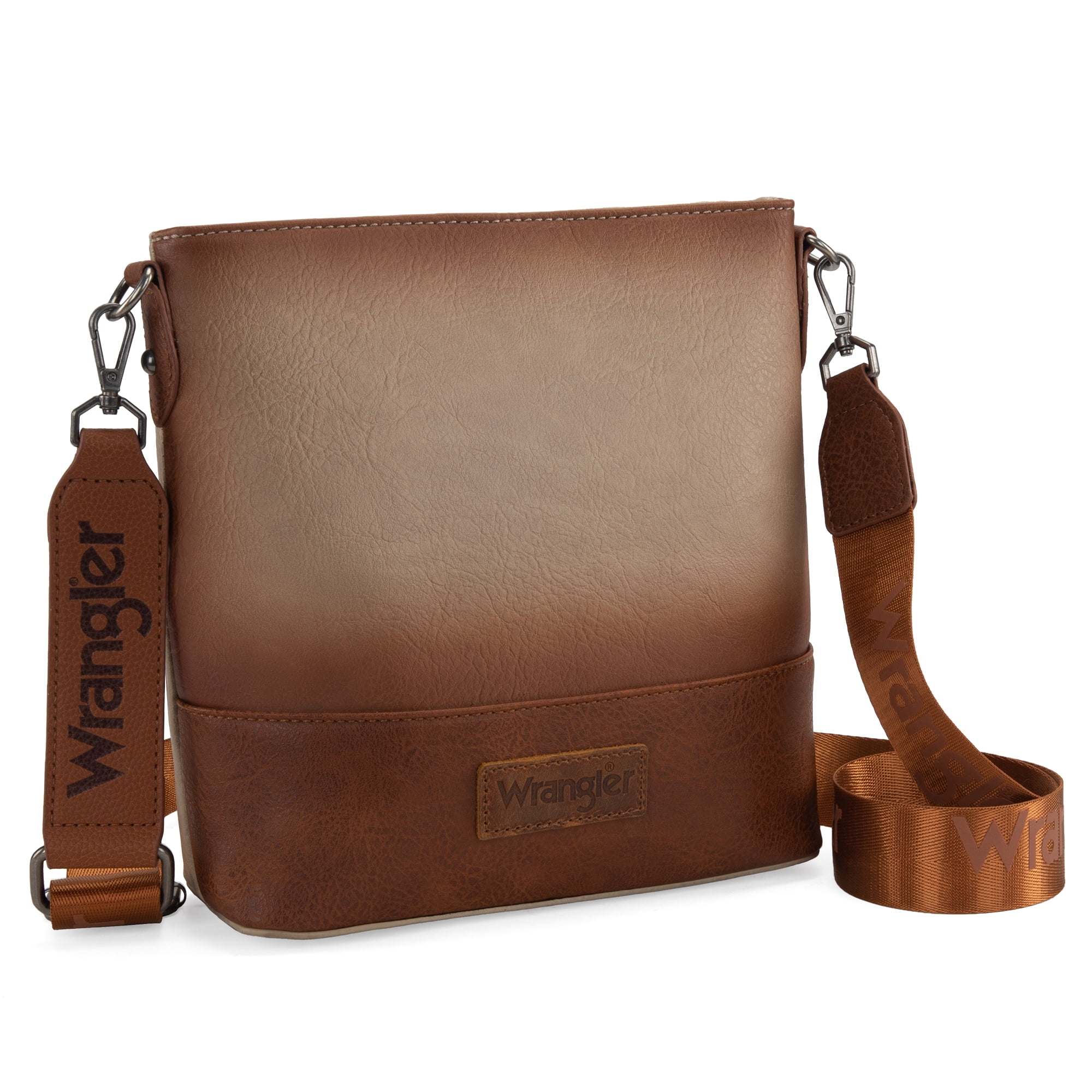Wrangler Crossbody Purses for Women Two Tone Crossbody Bags Women Purses and Handbags, Camel