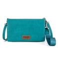 thumbnail image 1 of Wrangler Womens Wristlet Wallet RFID Blocking Bifold Clutch Credit Card Holder Purse with Crossbody Strap, Turquoise, 1 of 7