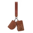 thumbnail image 1 of Wrangler Women's Western Dual Pouch Wristlet Wallet - Stylish Keychain Credit Card Holder, Brown, 1 of 7