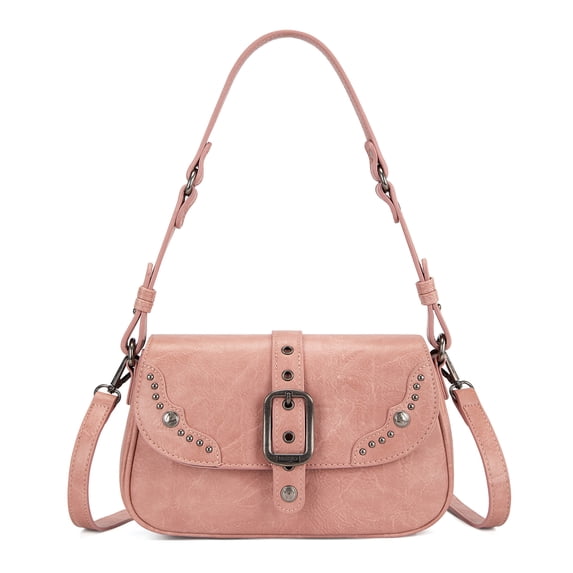 Wrangler Purse for Women Stylish Shoulder Bag Handbag Crossbody Bag Trendy Western Design Durable Leather, Pink