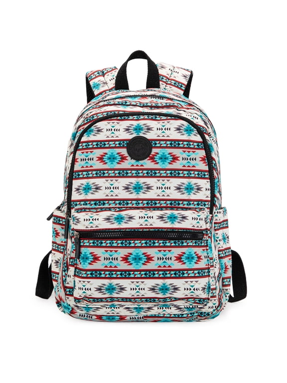 Women Backpack Western Print Laptop Purse Boho Aztec Casual Daypack, Gray