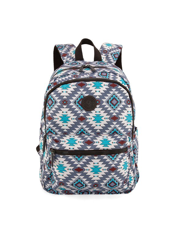 Women Backpack Western Print Laptop Purse Boho Aztec Casual Daypack, Aztec Gray