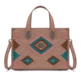 thumbnail image 1 of Montana West Women's Aztec Leather Tote Bag Set with Wallet Stylish Handbag for Everyday Use, Dark Pink, 1 of 7