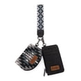 thumbnail image 1 of Wrangler Aztec Keychain Wristlet Wallets for Women Western Dual Pouch Wristlet Credit Card Holder Wallet with Zipper Pocket, Angel-Black, 1 of 7