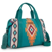 Wrangler Duffel Bag for Women Large Travel Weekender Bag Designer Aztec Carry On Bags Stylish, Aztec Turquoise deal from Walmart