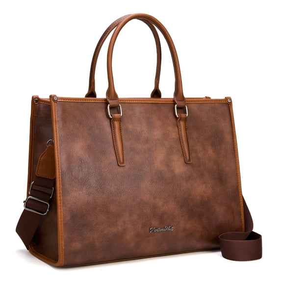 Montana West Laptop Tote Bag for Women 15.6 Inch Computer Bags Business Office Work Briefcase With Adjustable Shoulder Strap, Coffee