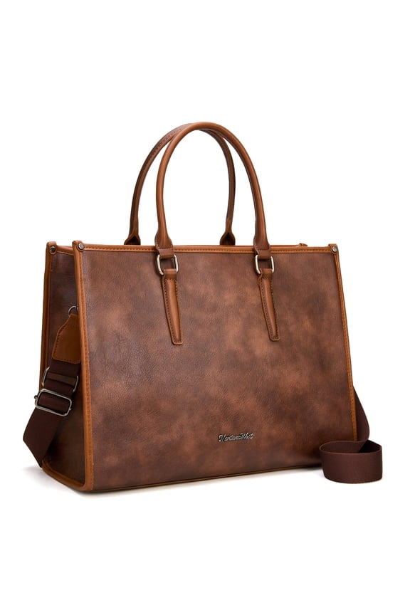 Laptop Tote Bag for Women 15.6 Inch Computer Bags Business Office Work Briefcase With Adjustable Shoulder Strap, Coffee