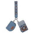 thumbnail image 1 of Wrangler Aztec Keychain Wristlet Wallets for Women Western Dual Pouch Wristlet Credit Card Holder Wallet with Zipper Pocket, Aztec-Jean, 1 of 8