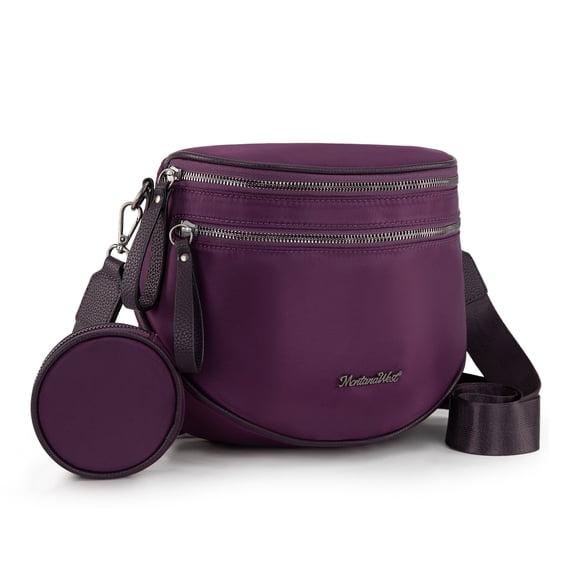 Montana West Large Crossbody Bags for Women Bum Bag Sling Purse with Adjustable Strap, Purple