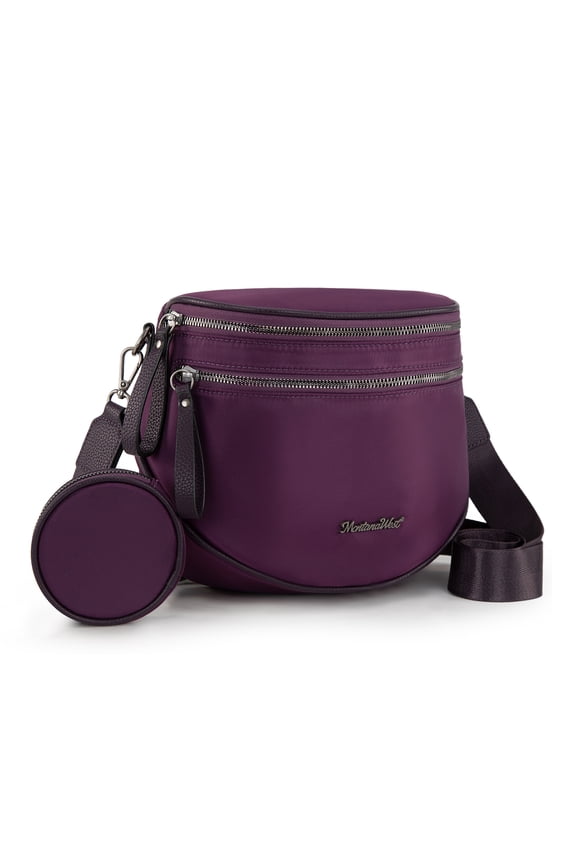 Large Crossbody Bags for Women Bum Bag Sling Purse with Adjustable Strap, Purple