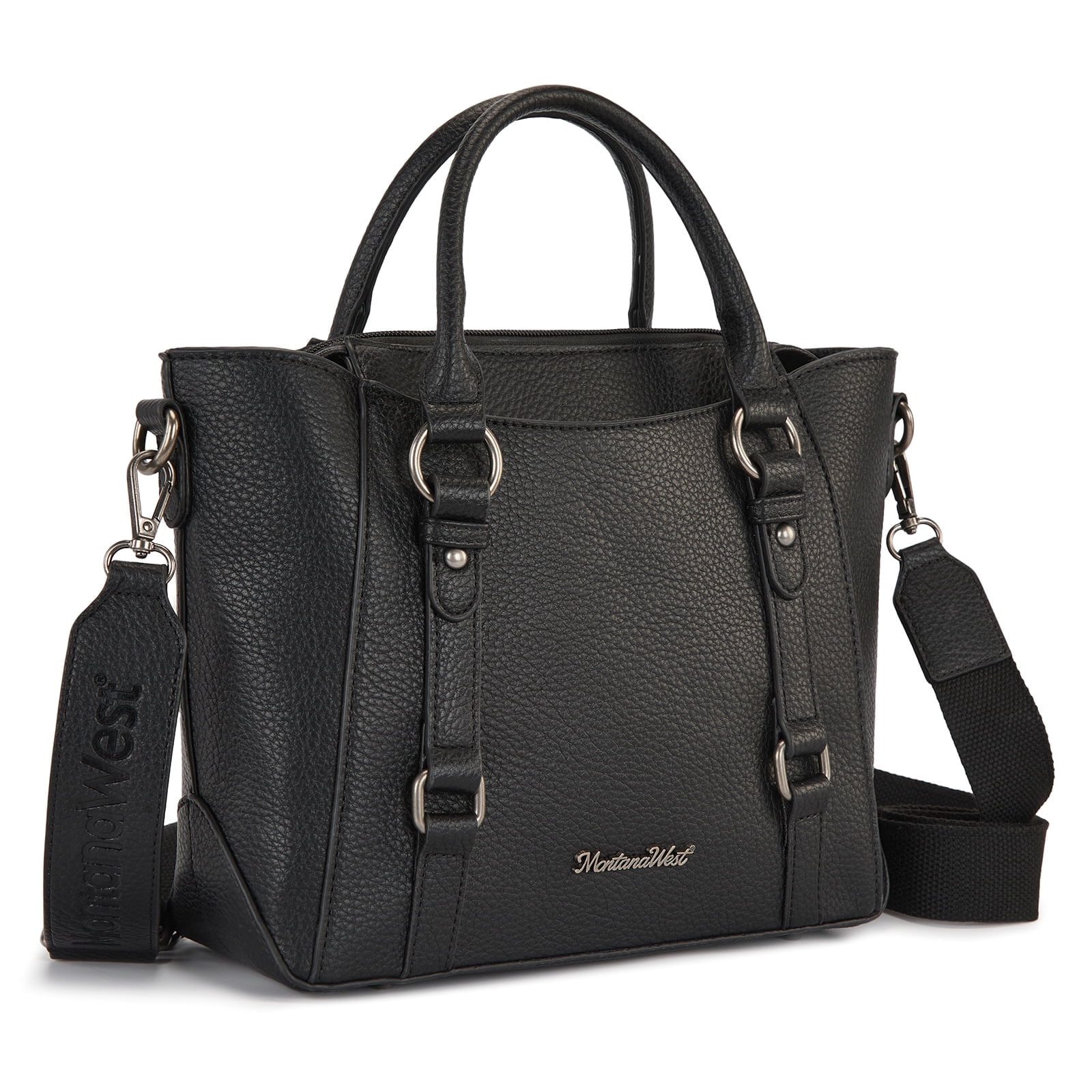 Montana West Small Tote Bag for Women Top handle handbag Trendy Crossbody Purse, Black