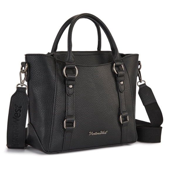Montana West Small Tote Bag for Women Top handle handbag Trendy Crossbody Purse, Black