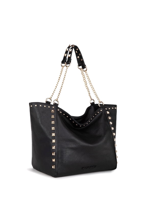 Large Tote Bag for Women Oversized Shoulder Purses with Chain Handbags, Black