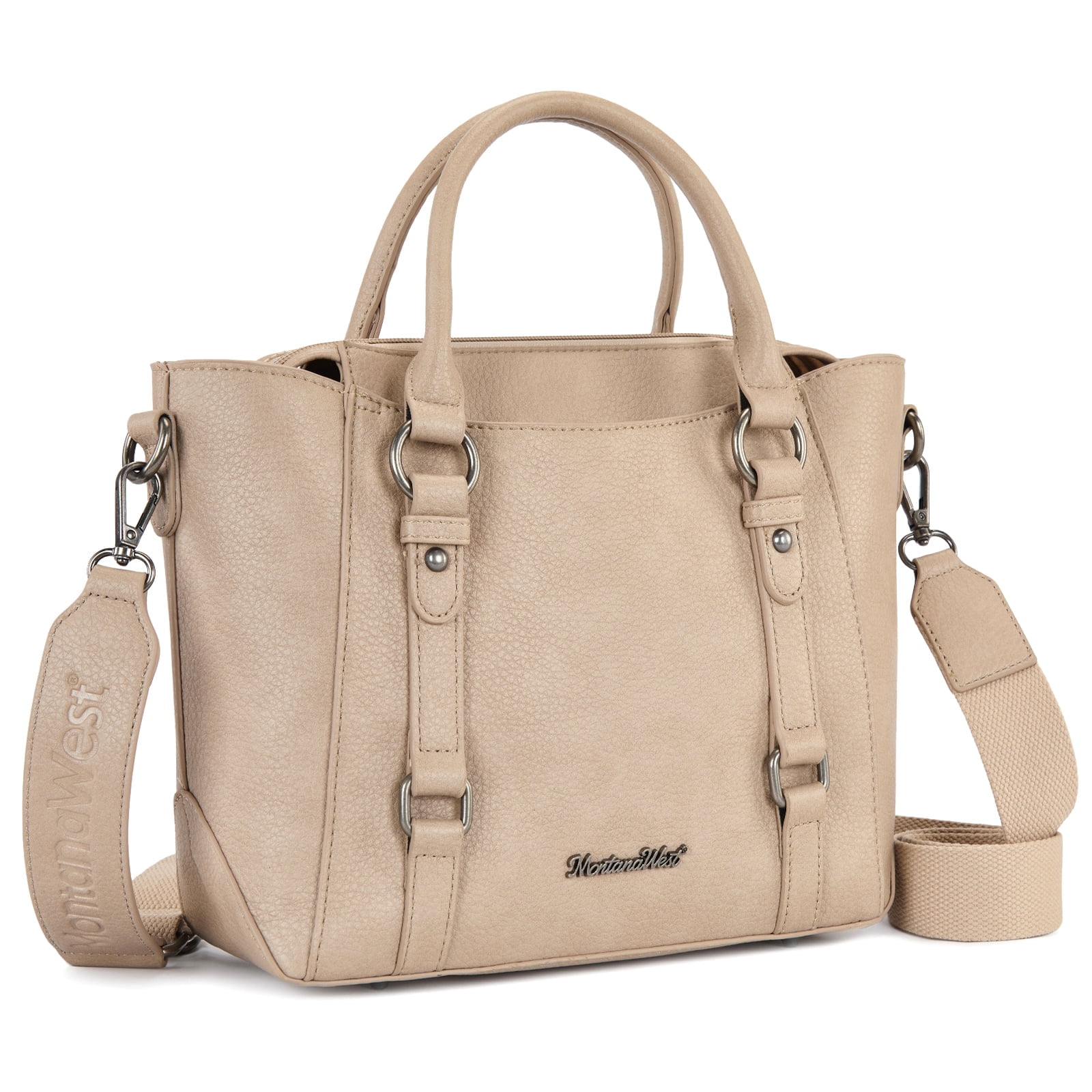 Montana West Small Tote Bag for Women Top handle handbag Trendy Crossbody Purse, Tan